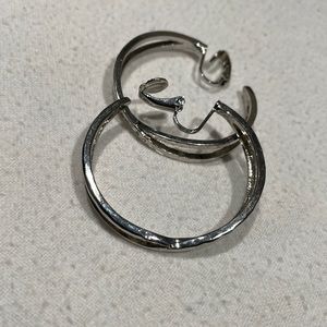 Silver tone clip on earrings
